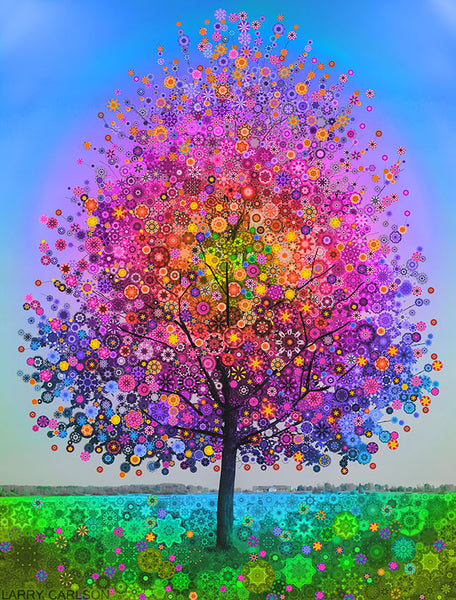 The Magic Rainbow Star Tree - psychedelic art