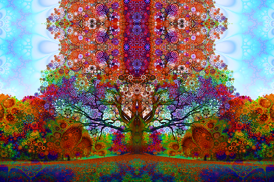 trippy tree paintings