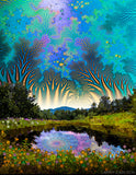 Wonderland Pond - psychedelic art