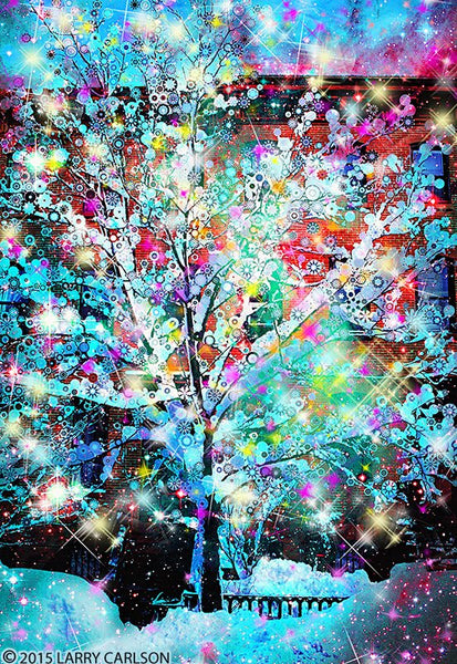 Magic Snow Tree - psychedelic art