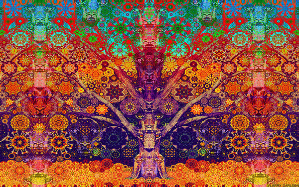 Animal Spirit Tree - psychedelic art