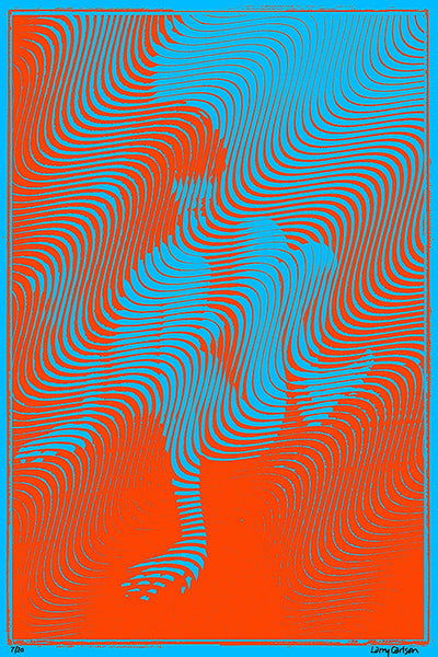 Wavy 1 - Red / Blue - psychedelic art