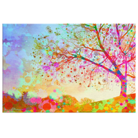 Star Tree on the Hill - Canvas - psychedelic art